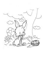 coloriage lapin avec panier d